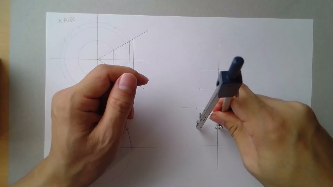 球体6枚羽根の展開図の作図方法