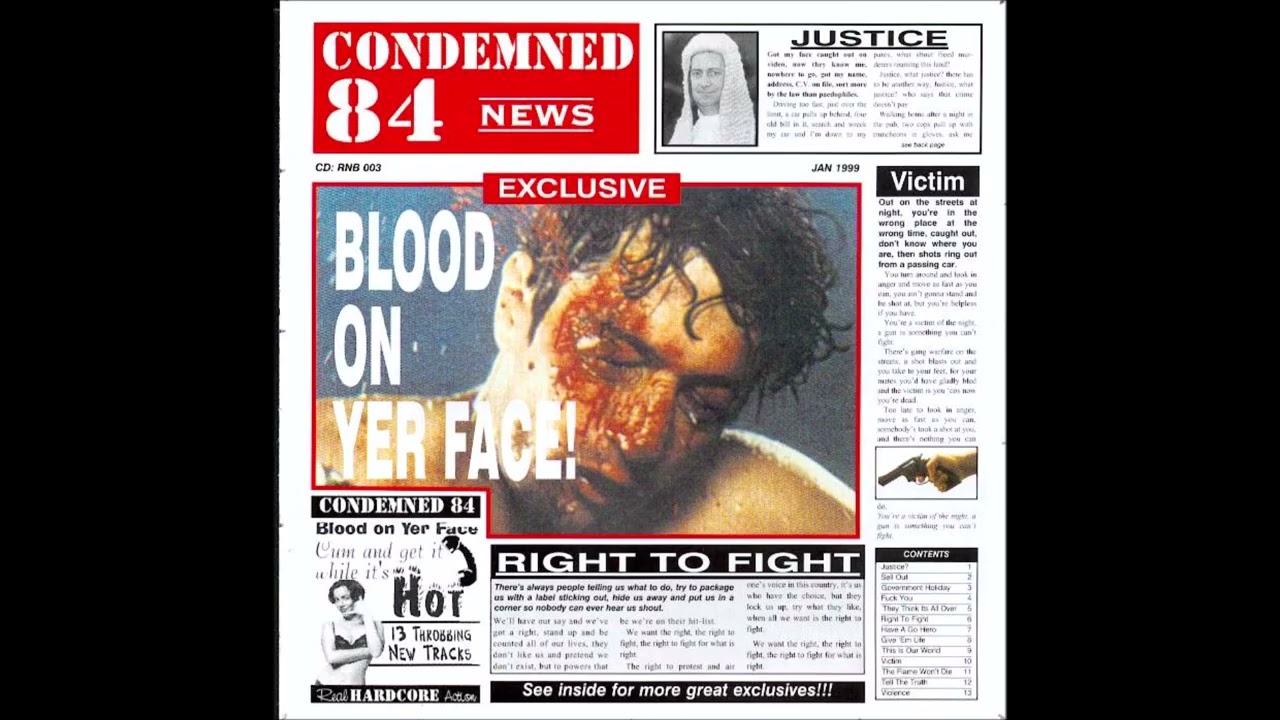 Condemned 84 - Blood On Yer Face (1999) FULL ALBUM
