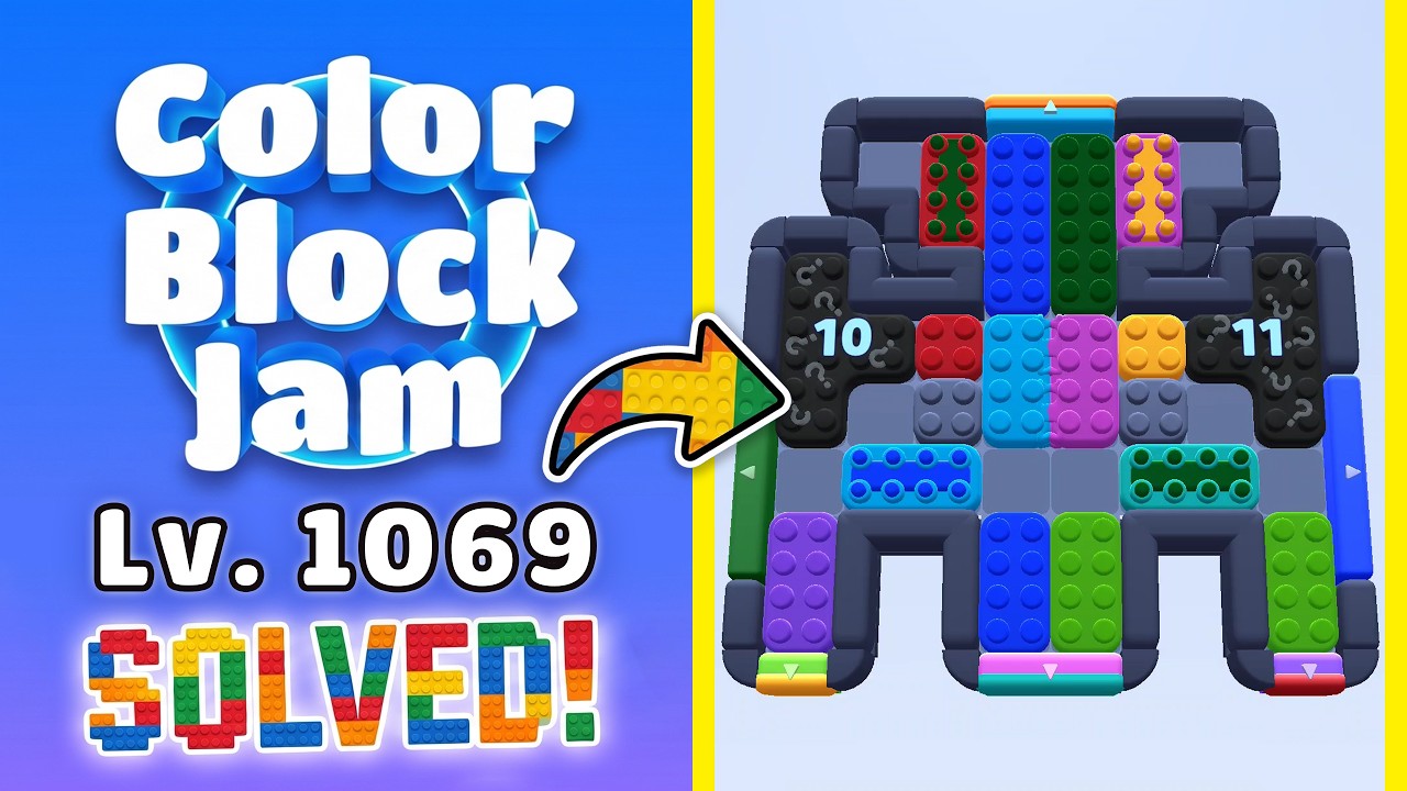 Color Block Jam Level 1068 (1069) | Every Puzzle Solved! 🎯