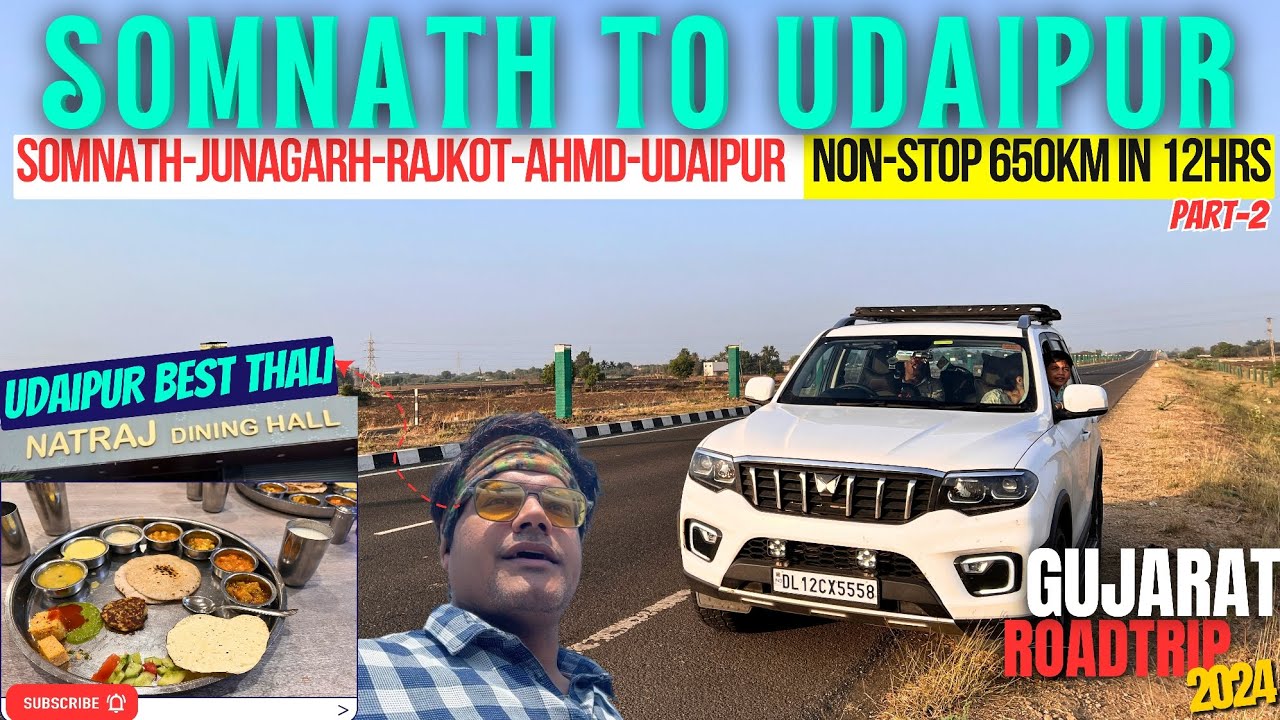 Gujarat Roadtrip 2024 | Somnath to Udaipur By Road Part-2 #travelvlog #scorpion #gujarat