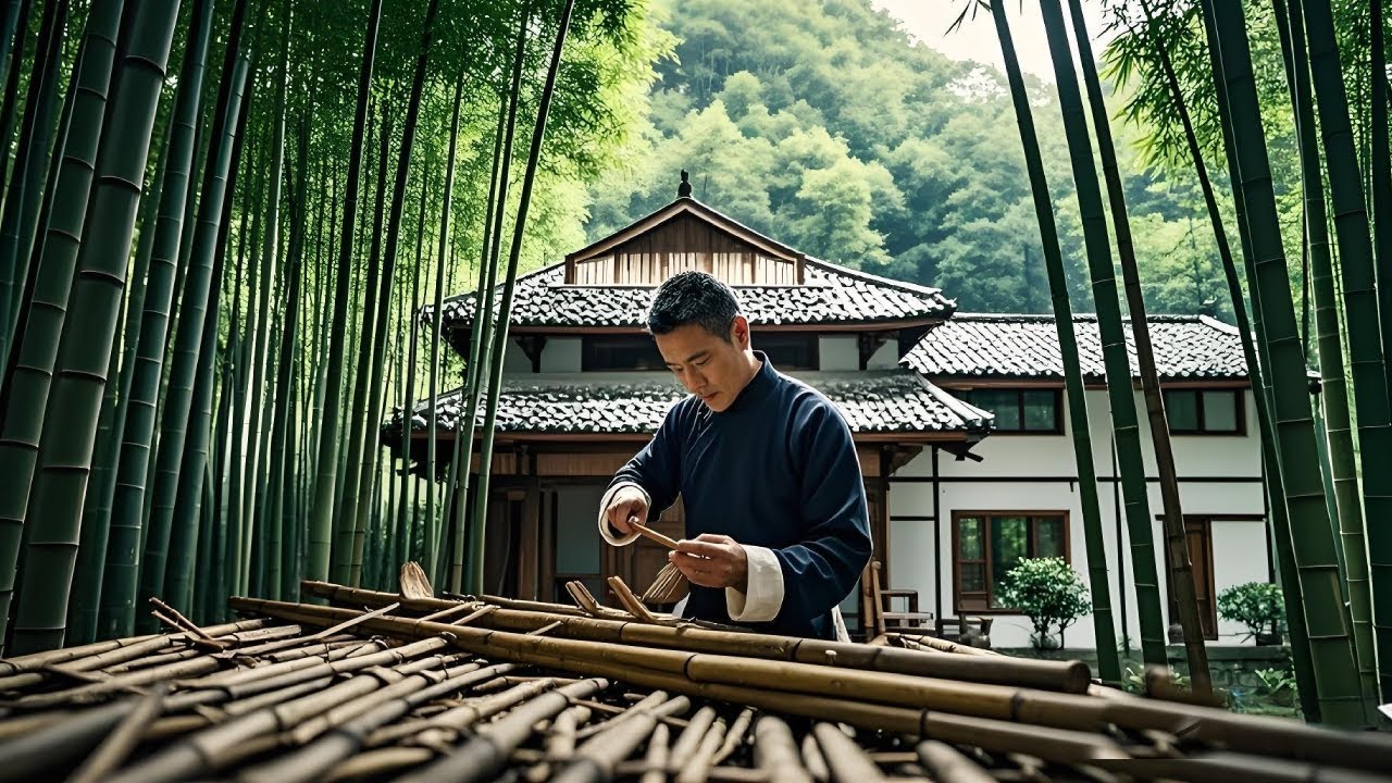 中国男人挑战搭建空中竹屋，3名年轻人花费几十万，耗资千万造山间豪宅!【空中竹屋】