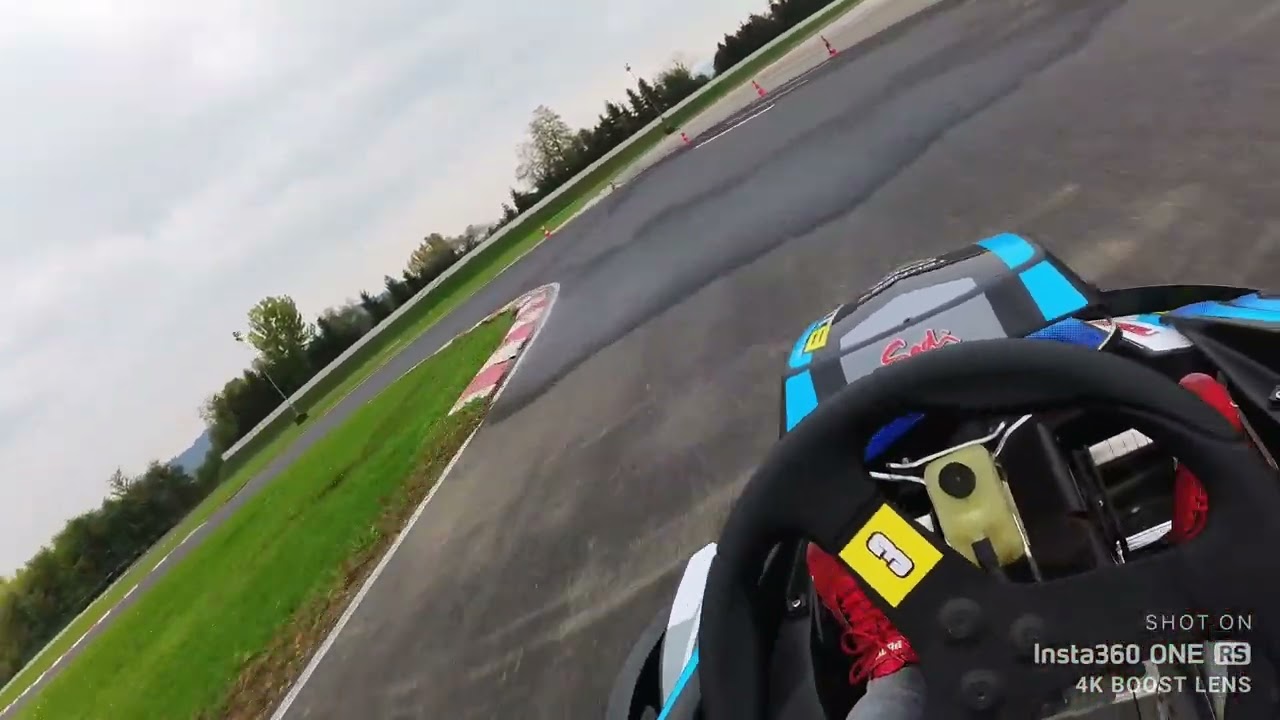 Raceland Krsko - Outdoor semi-wet 390cc kart test drive Onboard