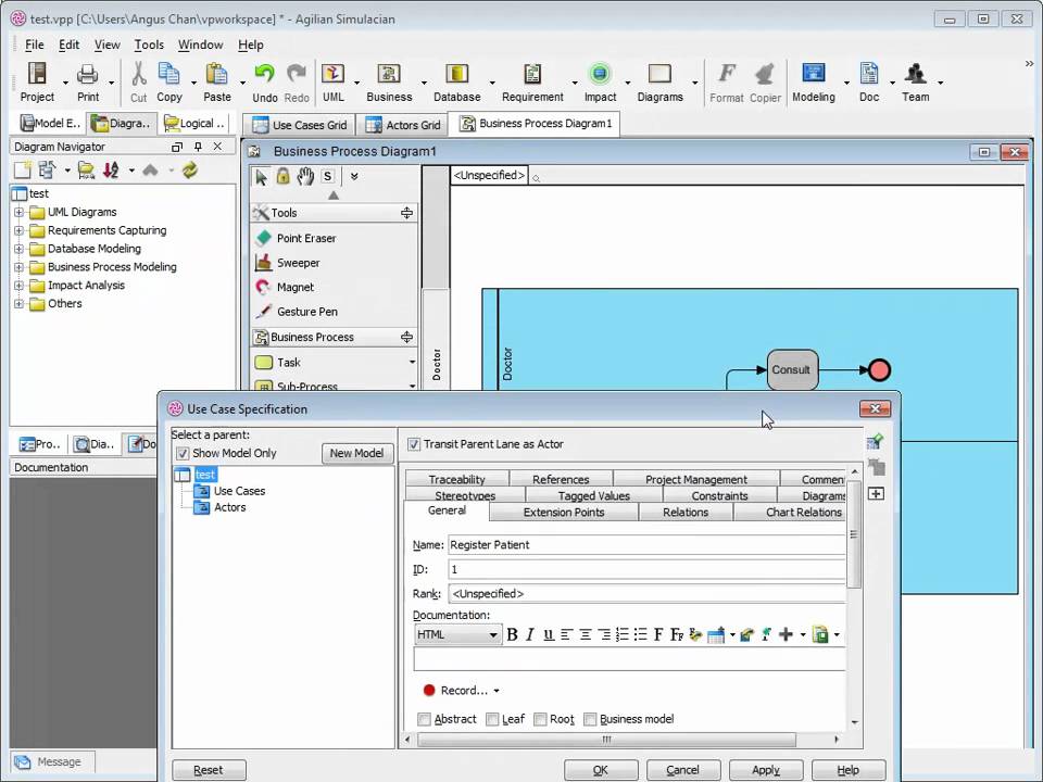 Reuse Use Case Actors when transit BPD to Use Case Diagram