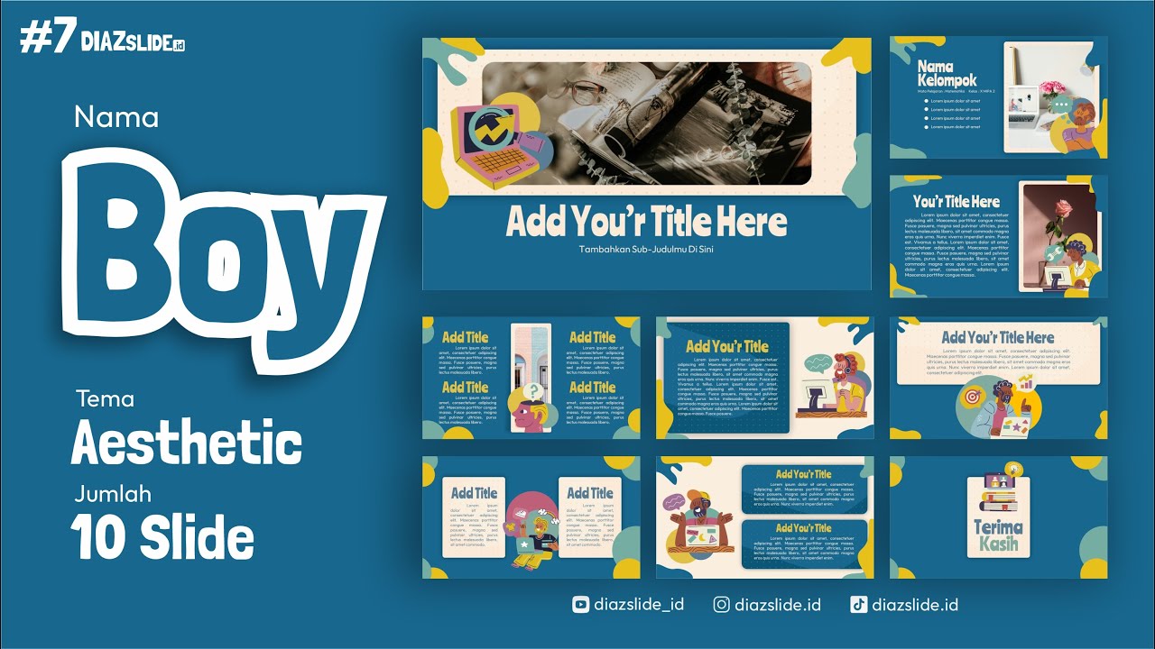 #7 TEMPLATE PPT AESTHETIC - Boy [[ Free Download ]]
