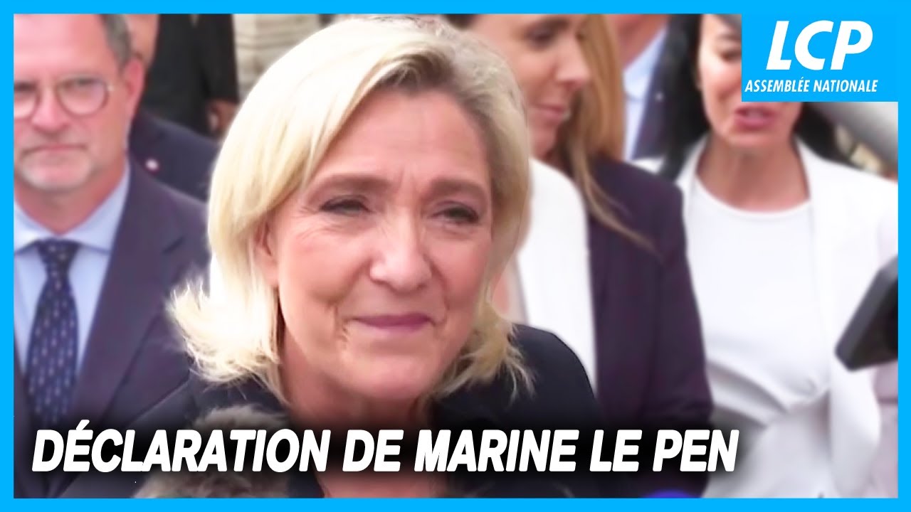 Arrivée des députés Rassemblement national à l'Assemblée : déclaration de Marine Le Pen - 10/07/2024