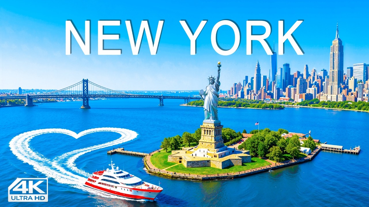 [4K] New York 🇺🇸 Manhattan from Above | Statue of Liberty, Central Park & Epic Skyline