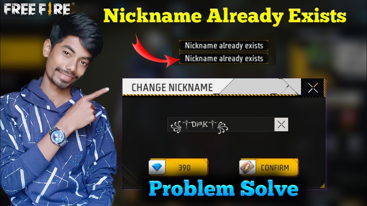 free fire nickname already exists problem | nickname already exists | ff name change problem