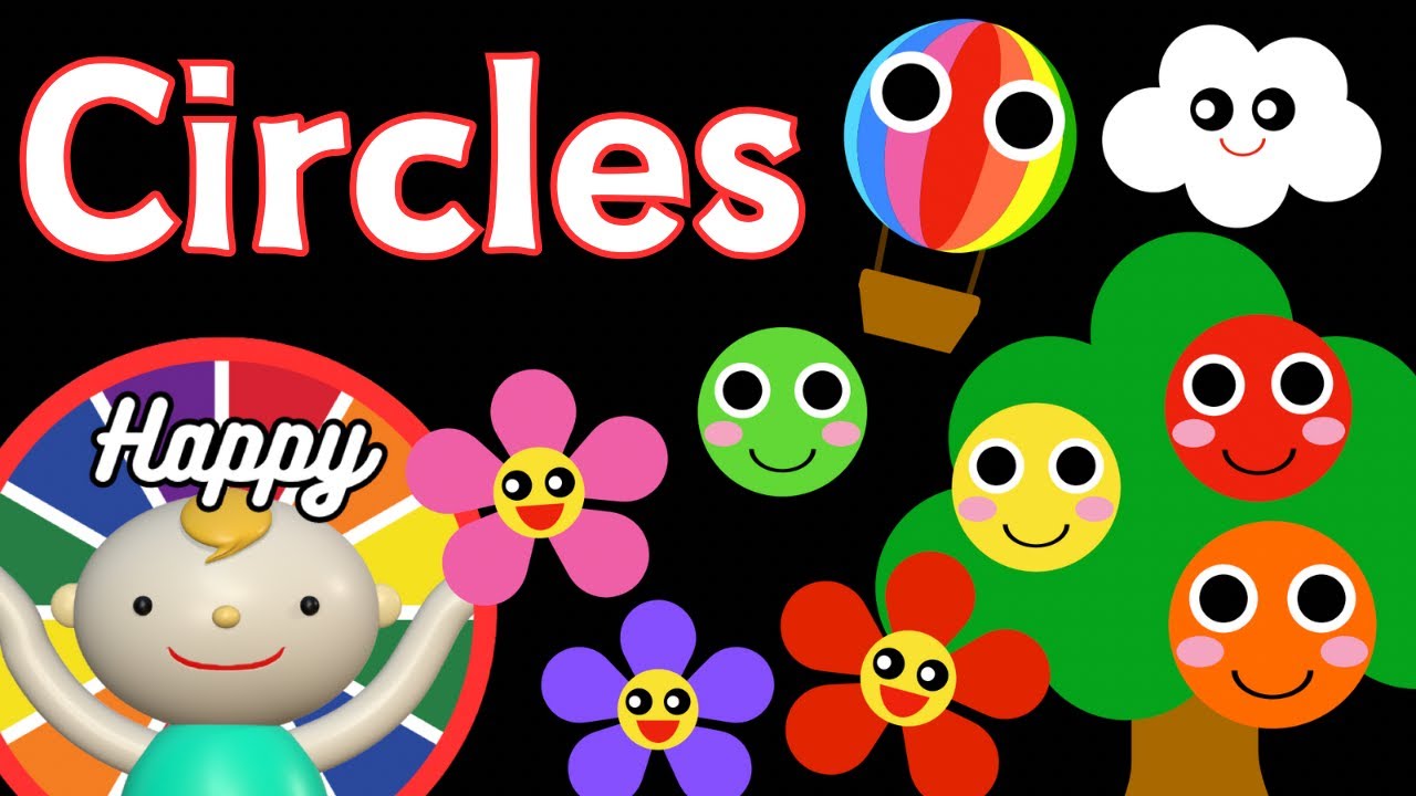Baby Sensory.【Circles】🌞🍒🍩🌛High contrast animation with cute sounds. Calm baby. ＃BabySensory