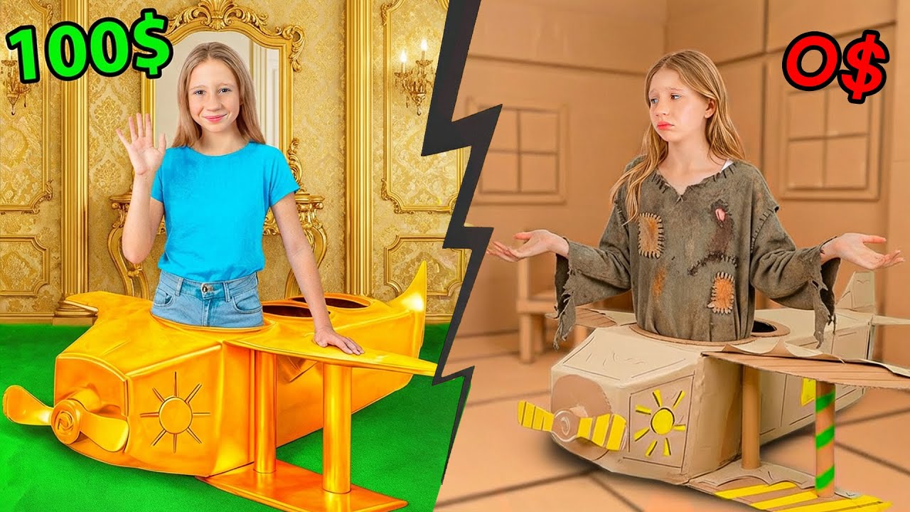 Cardboard toys vs expensive toys with Nastya