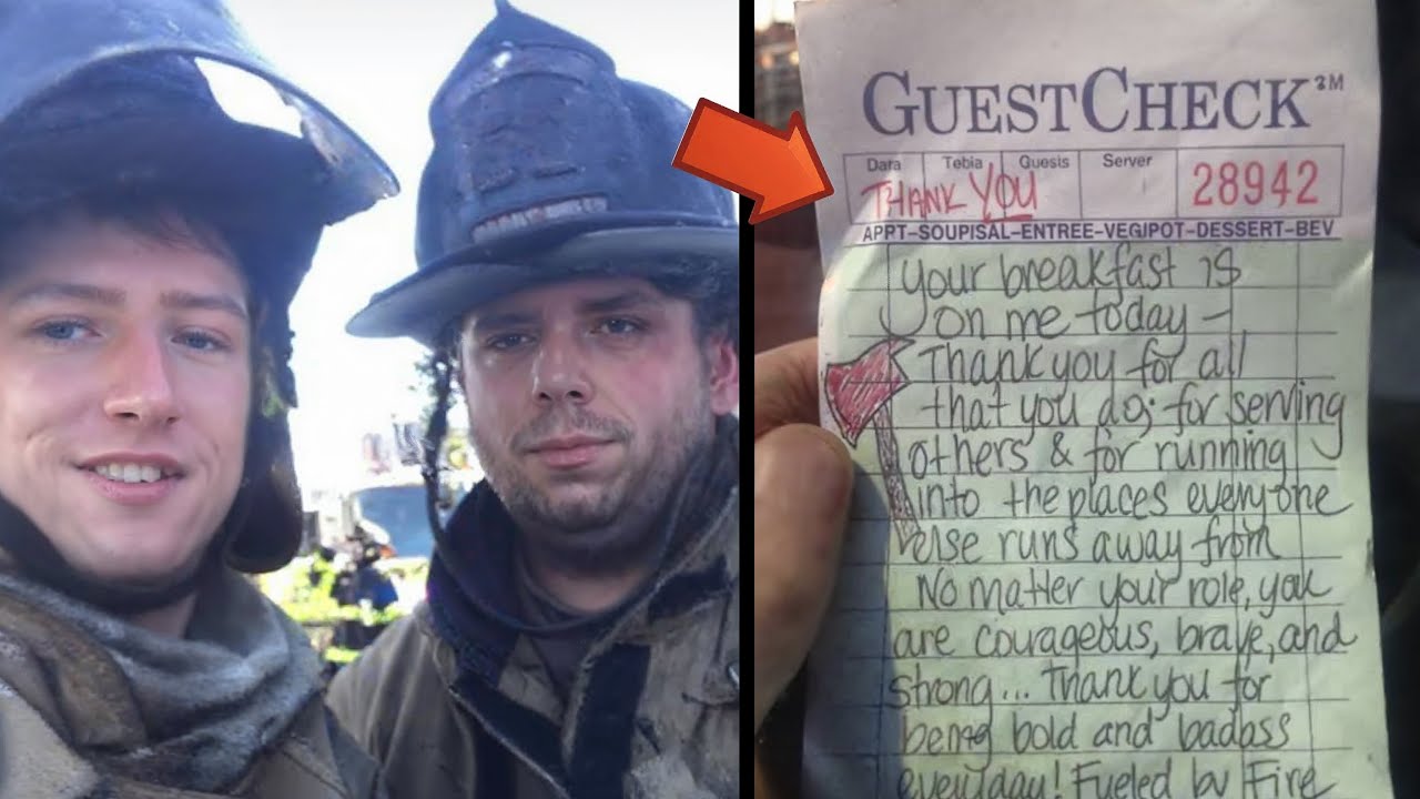Waitress Hands Firefighters A Note After Paying For Their Meal, What Happens Next Changes Her Life