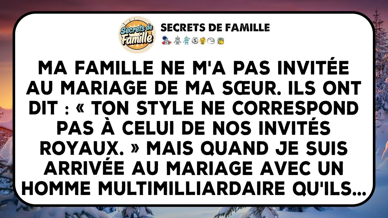 Ma Famille M'a Bannie Des Noces, Mais Mon Invitée Surprise A Complètement Tout Changé.