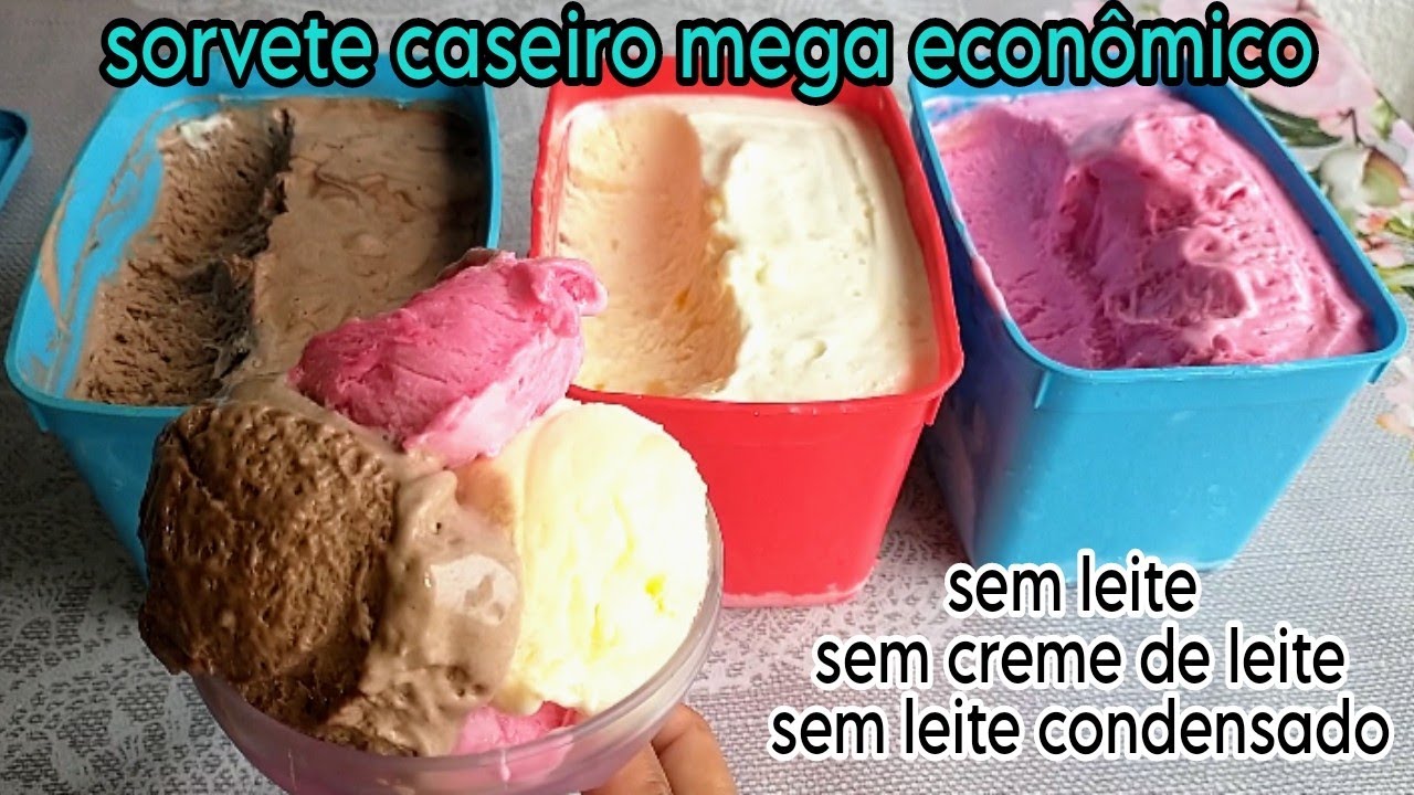 🔥C/ 1 litro de água fiz 6 litros de sorvete - Receita  com poucos ingredientes - Receitas simples
