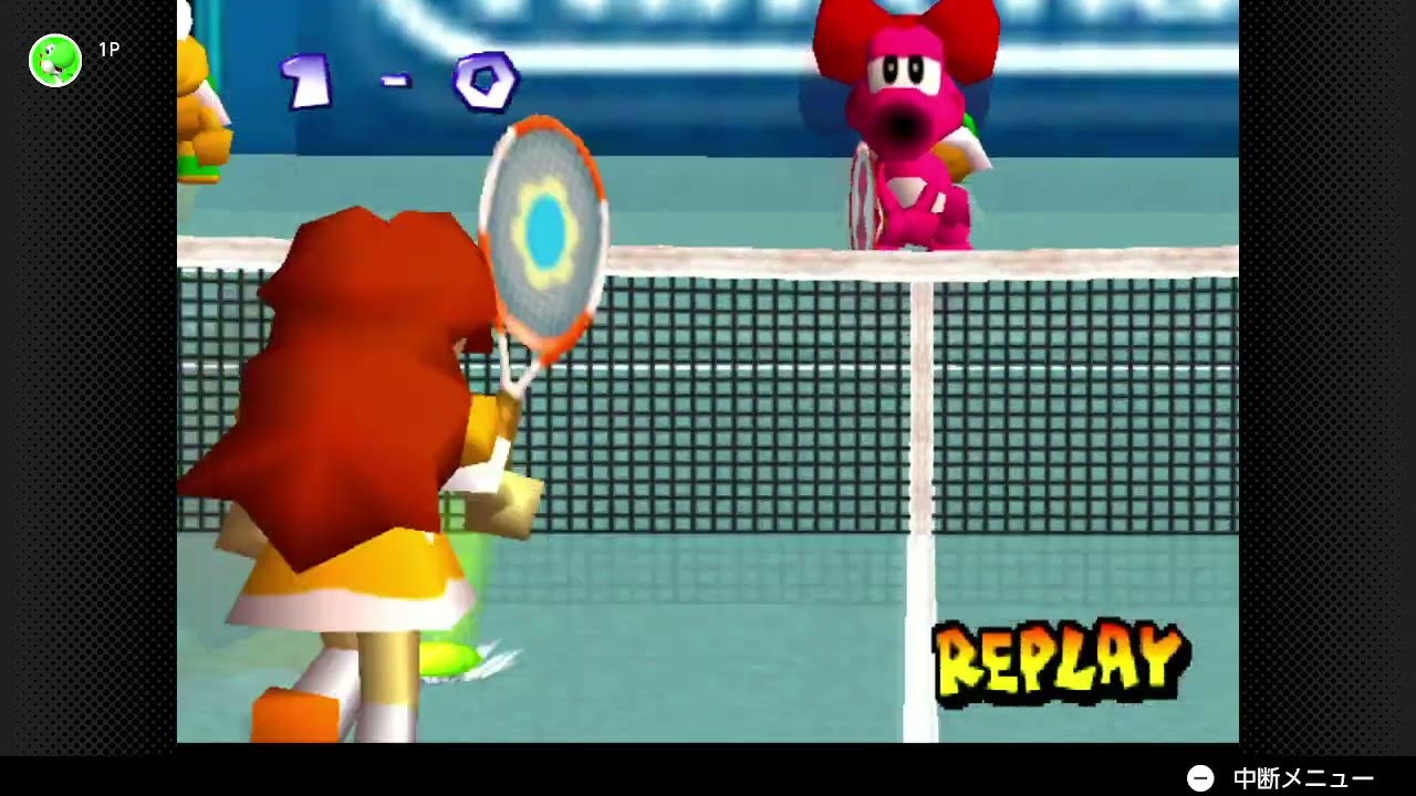 マリオテニス６４　デイジーVSキャサリン（COM：つよい）　エキシビジョンマッチ