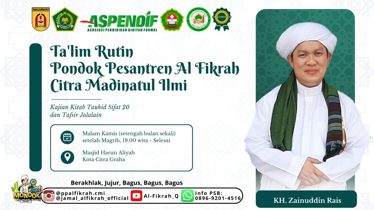 LIVE | Kajian Kitab Tauhid Sifat 20 & Tafsir Jalalain - KH. Zainuddin Rais