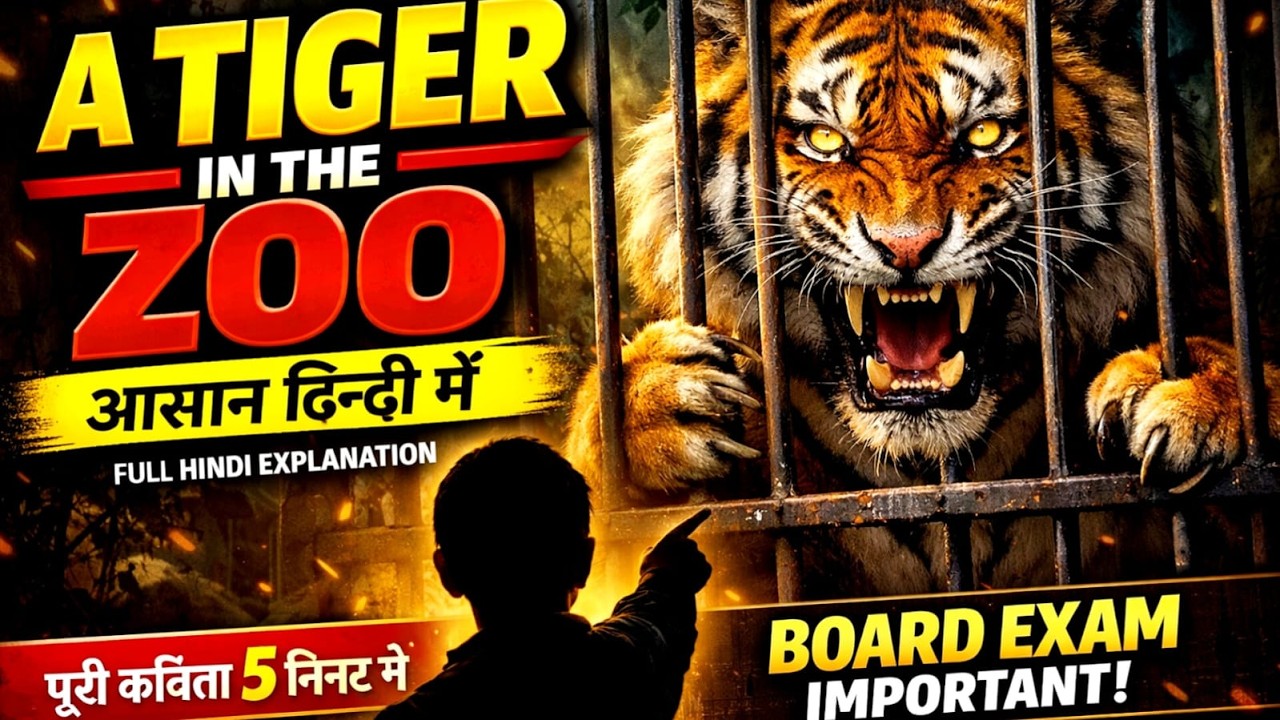 A Tiger in the Zoo Class 10 English Full Explanation in Hindi