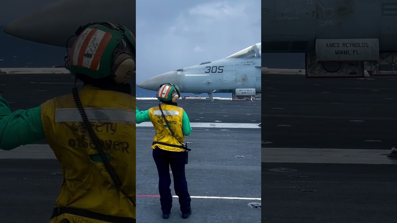 F18 Fighter Jet Launching Off Aircraft Carrier - Epic Takeoff!