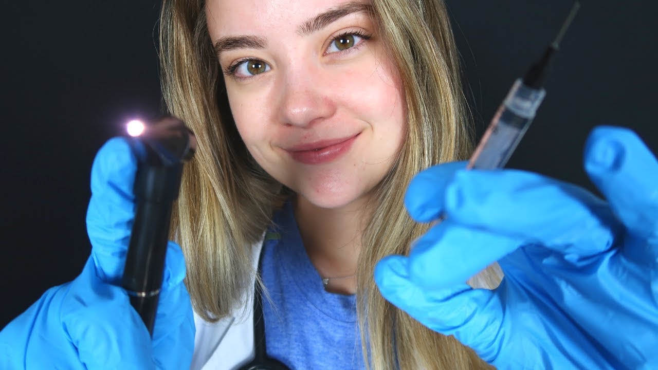 ASMR NURSE AND DOCTOR EXAM ROLEPLAY! Strep Throat Checkup, Lights, Gloves, Whispering