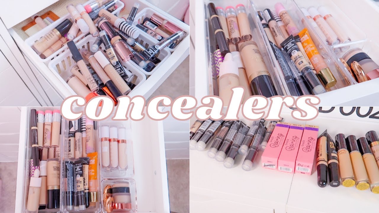 GOING THROUGH ALL OF MY CONCEALERS! declutter, organization & more!