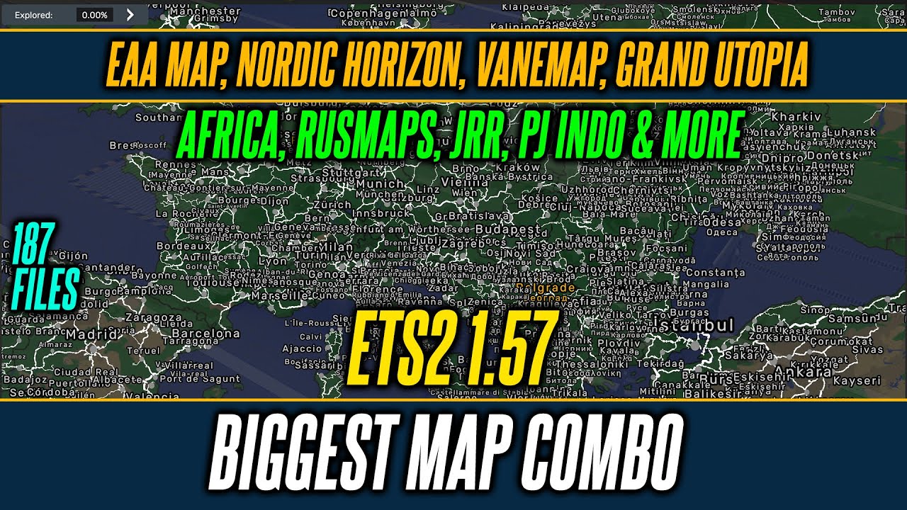 ETS2 1.57 &mdash; крупнейшая комбинация карт: Vanemap, EAA, Nordic, Grand Utopia, Africa, Rusmaps и другие