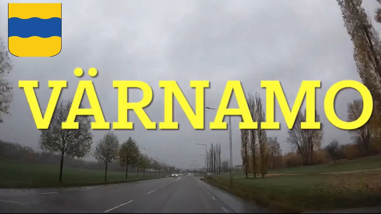 Värnamo, Sweden. Dashcam driving.