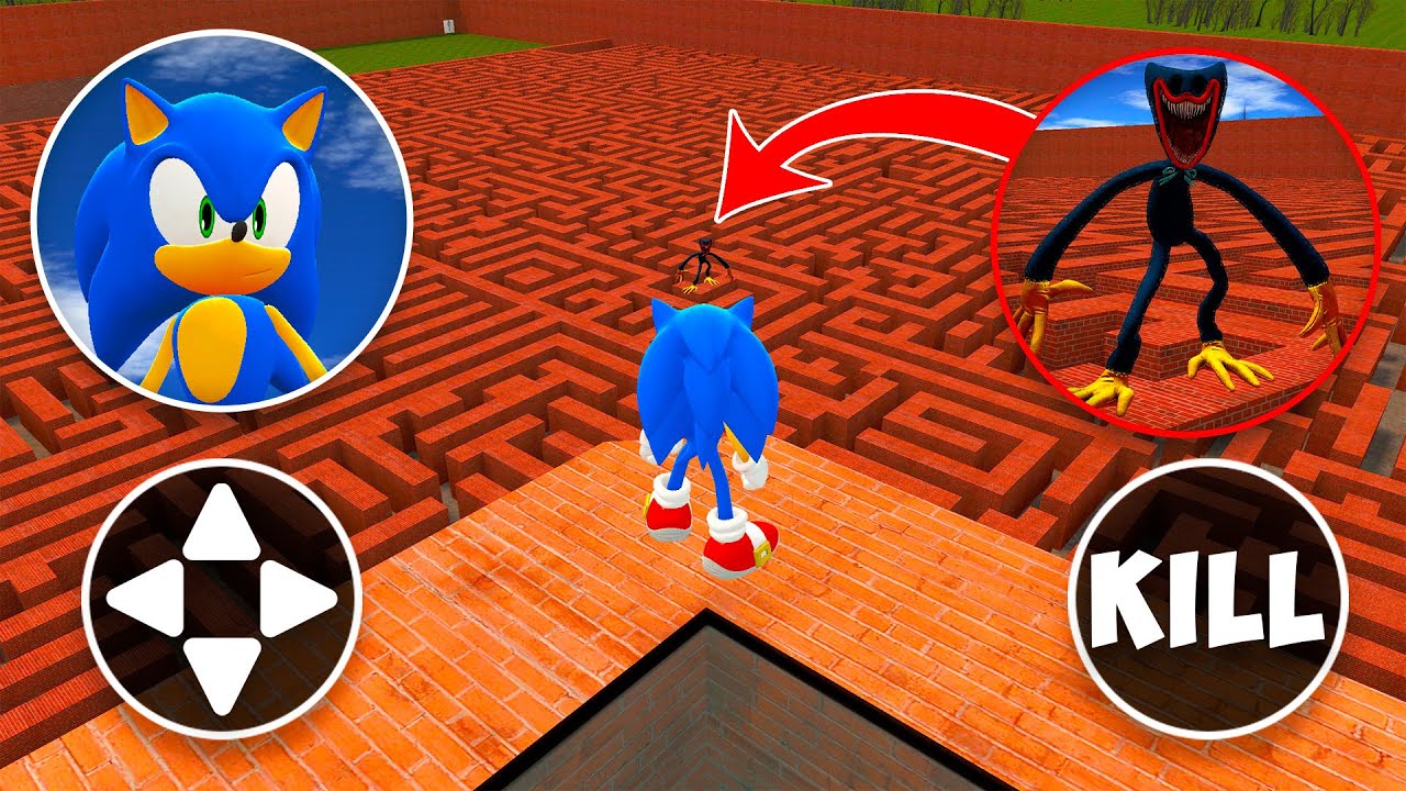 Sonic vs Huggy Wuggy in the Maze &ndash; EPIC GMod Battle!