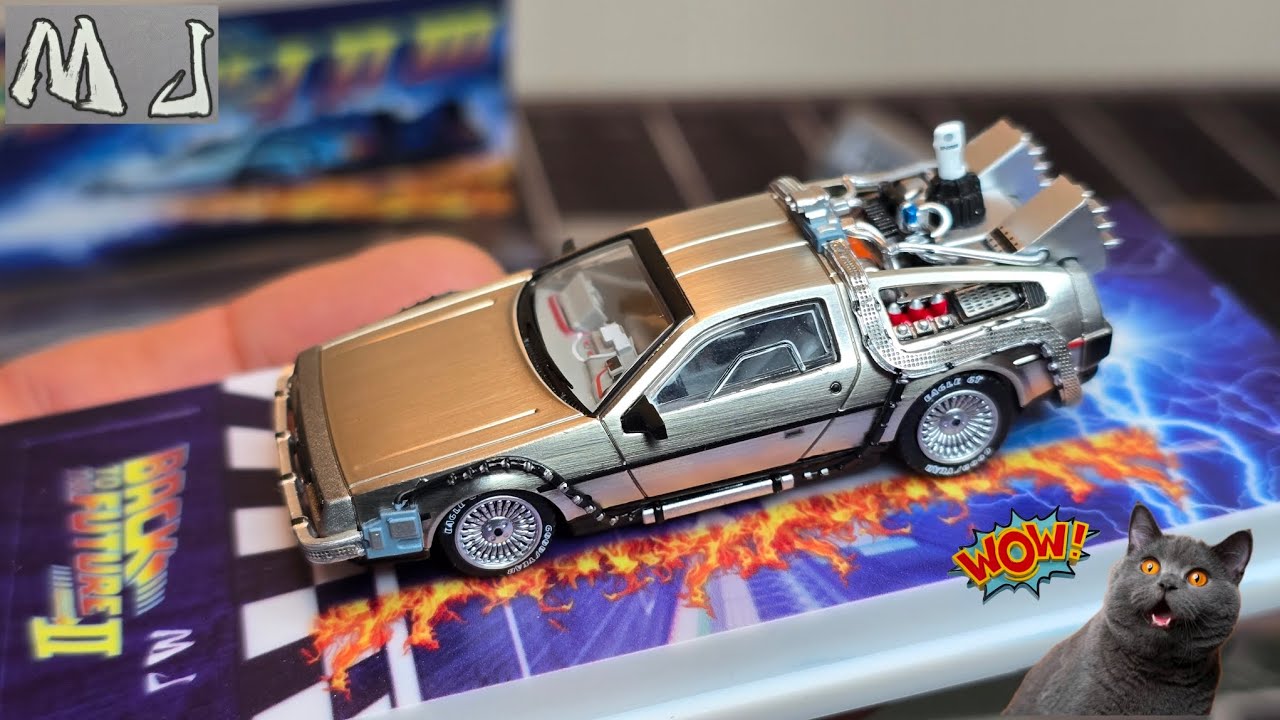 Best Diecast 1/64 Back to the future time machine on the market! MJ DeLorean Diecast Car! Unbox!