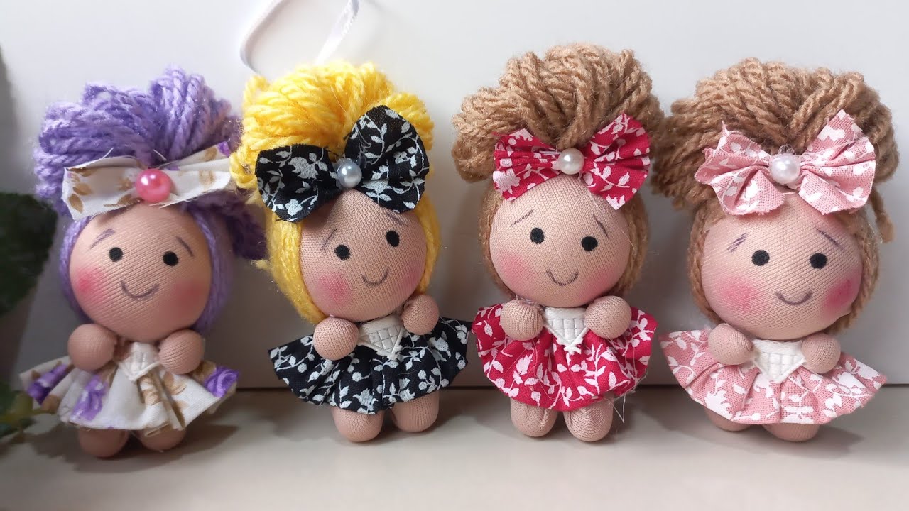 D.I.Y.  Como  fazer mini boneca de tecido