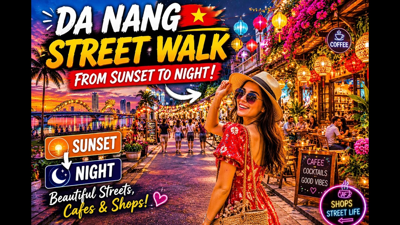 EXPERIENCE Da Nang Vietnam Street Walk from Sunset to Night?