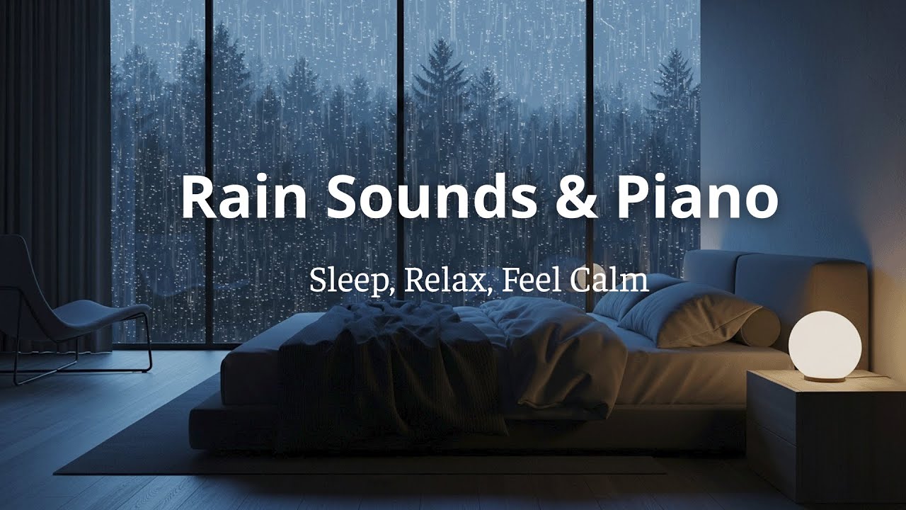 Gentle Rainfall with Soothing Piano – Calm Night Music to Relax the Mind and Sleep Deeply