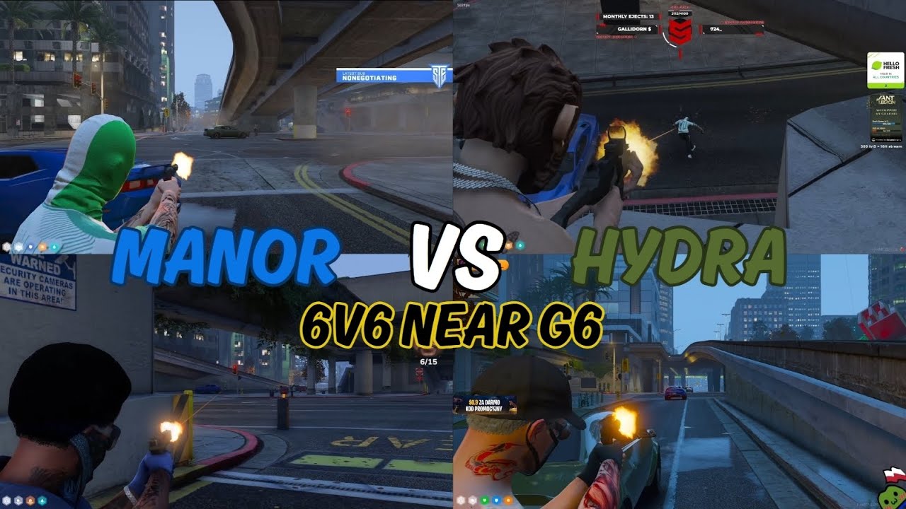 Manor vs Hydra 6v6 Next To G6 (Multi POV) | NoPixel 4.0 GTA RP