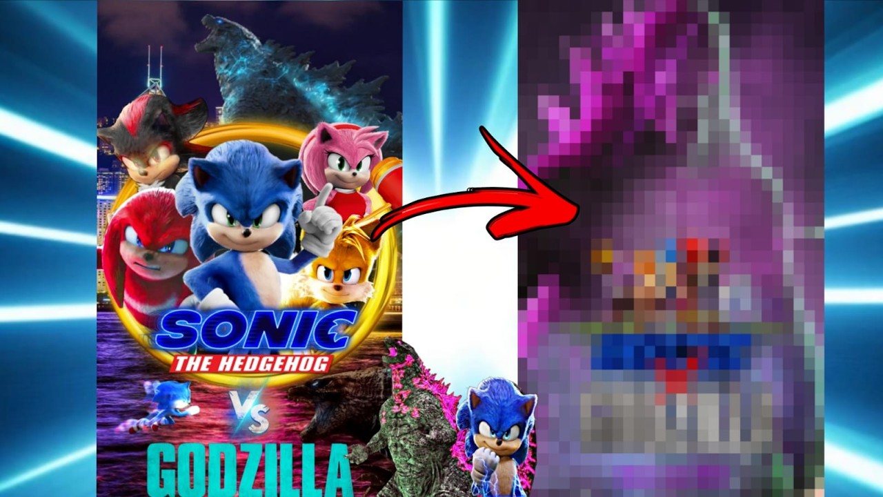 Making a custom Sonic X Godzilla poster crossover (Fan poster) - Sonic 492