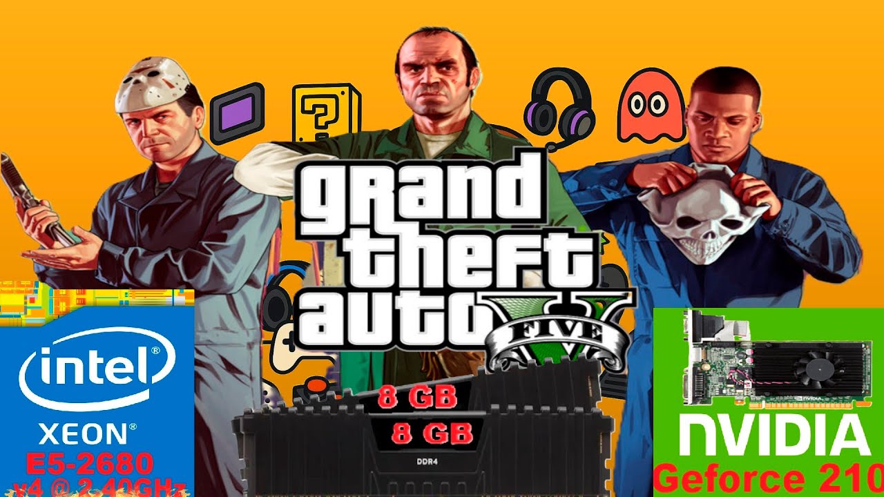 ¡GTA 5 IMPOSIBLE! ¿Corre en un Xeon E5-2680 v4 + GeForce 210? 😱