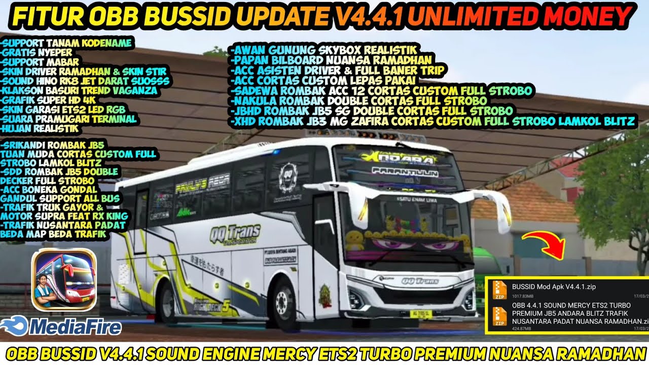 ROMBAK BUS BUSSID V4.4.1 || OBB BUSSID V4.4.1 SOUND ENGINE MERCY ETS2 TURBO PREMIUM NUANSA RAMADHAN