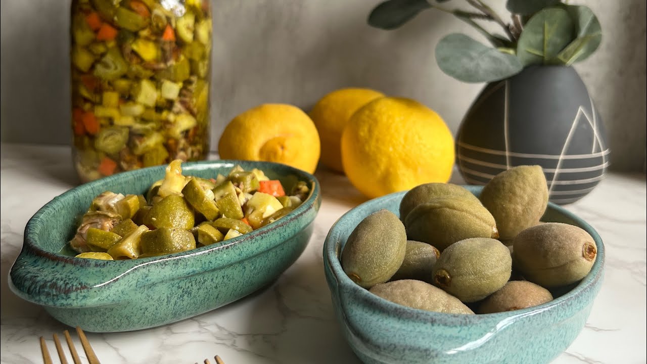 Pickled green almonds two ways so delicious and they keep well