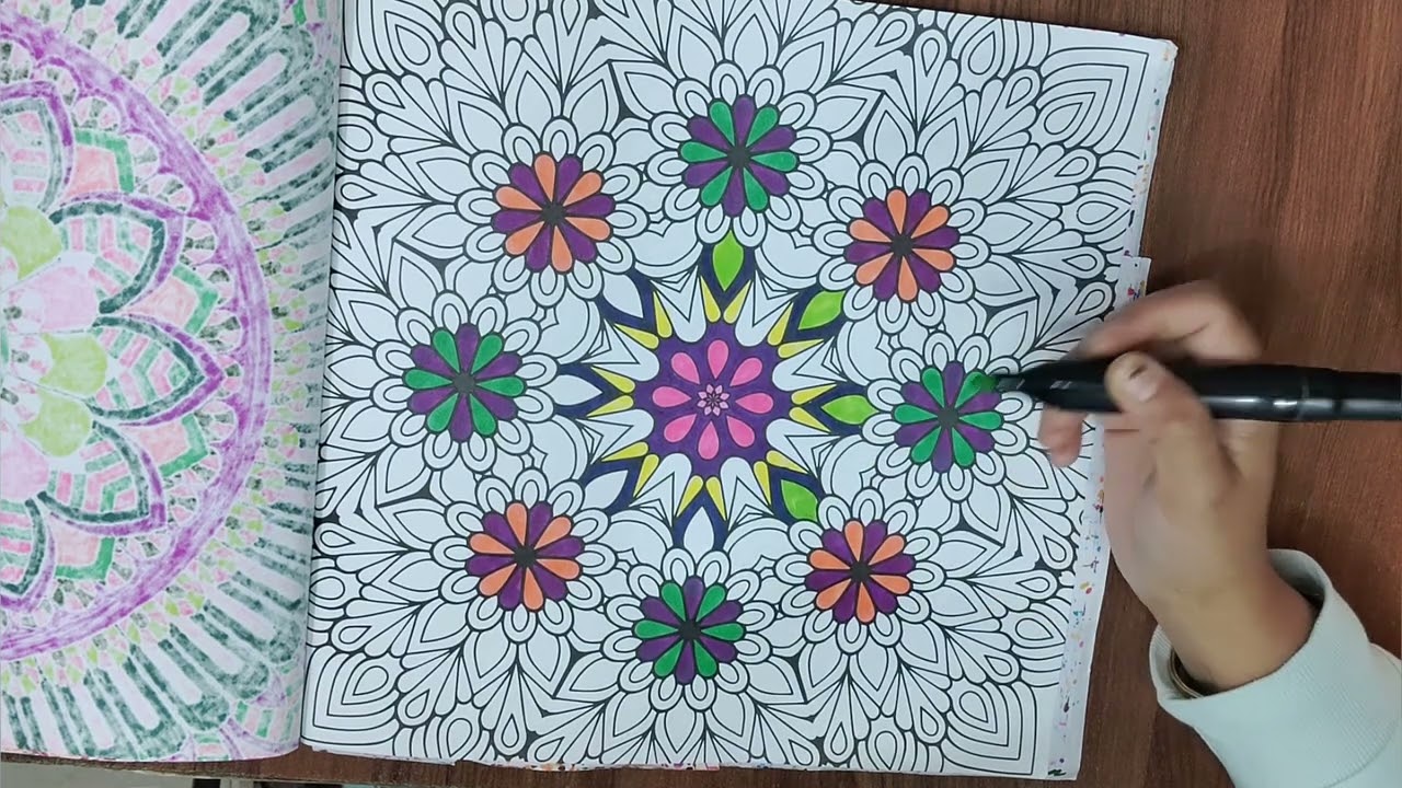 Relaxing mandala design colouring 23..part 1 #mandalaart #relaxing #mandalaart #meditativemandalaart