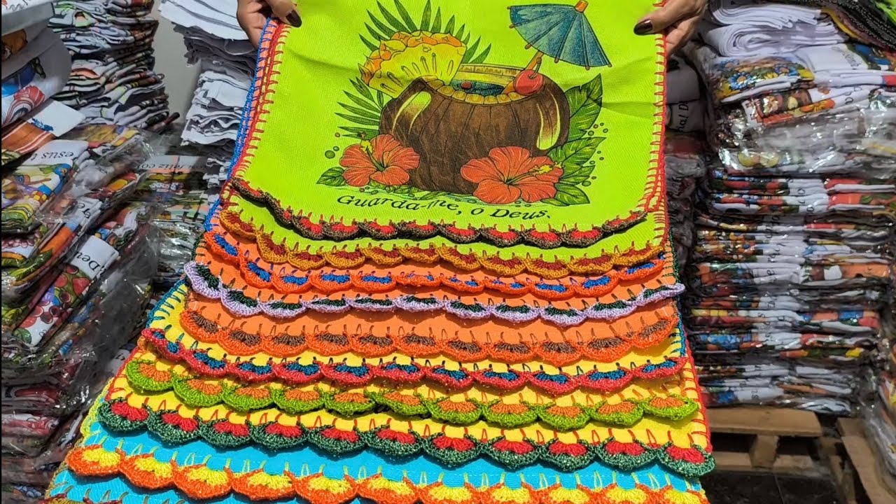 novas estampas do pano de prato Dani 45 por 65 pé de galinha $3.50(11)98097_6260 #graçapires