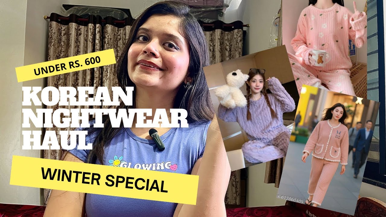 Korean winter Night wear Haul Under ₹600 | Meesho Haul| Winter Special | Tryon | Unboxing
