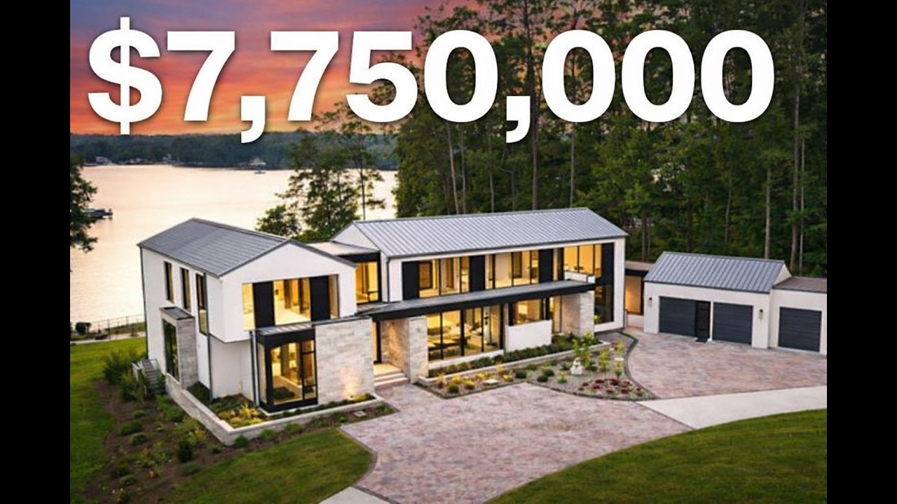 You Won’t Believe This $7.75M Lake Norman Waterfront Modern MANSION!