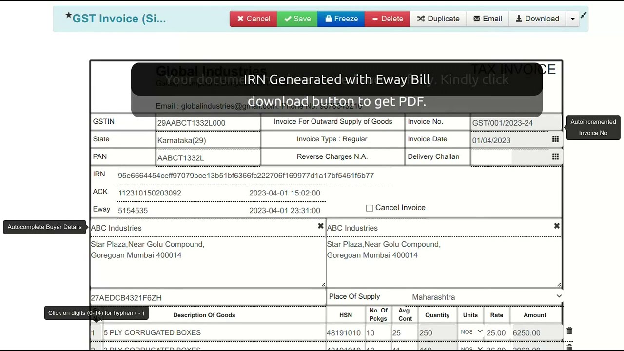 Generate E-Invoice and E-Waybill with single click via GSTIN API