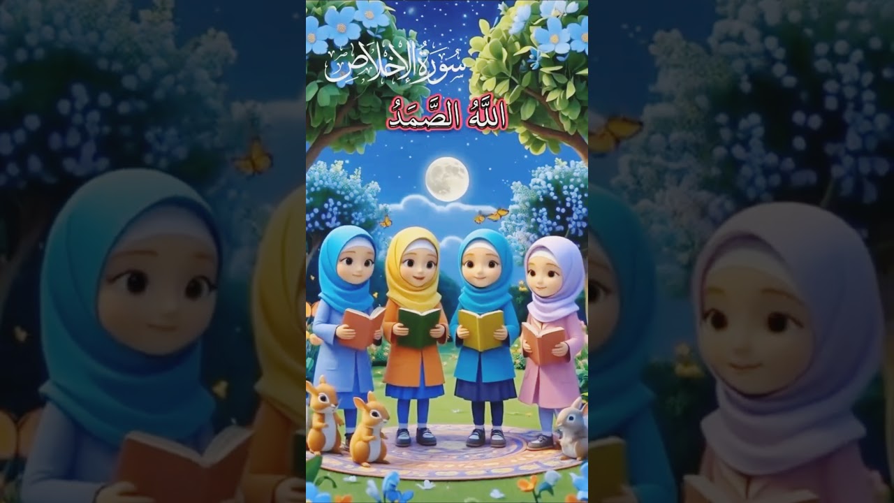 Surah Ikhlas for Kids | Beautiful Islamic Cartoon Recitation 🌙✨ | Learn Quran with Cute Animation