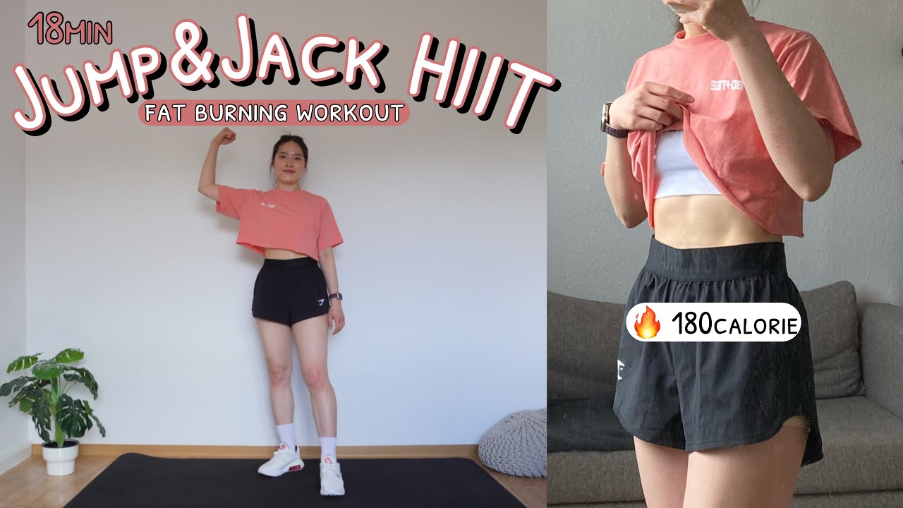 JUMP&JACK HIIT тренировка для сжигания жира дома ❤️‍🔥 СЖИГАЙТЕ 180 калорий за 18 минут (очень пот...