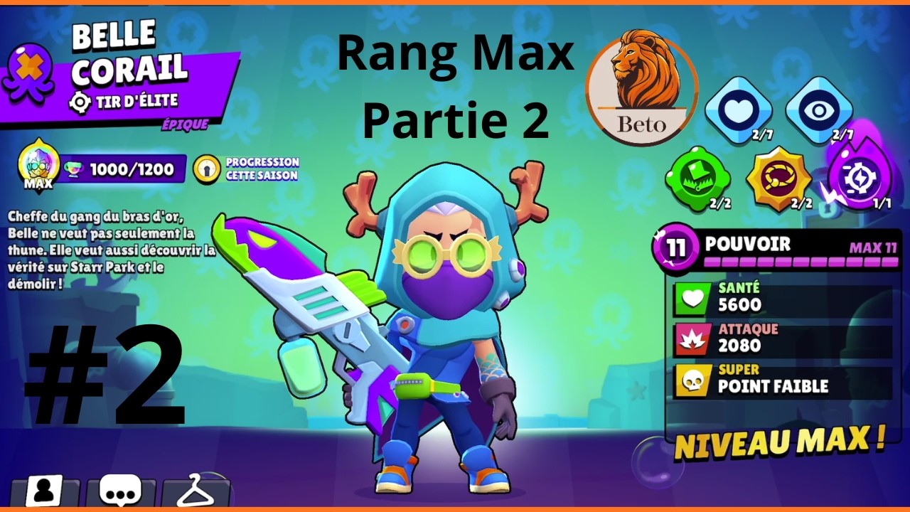 Belle Rang Max Partie 2 #brawlstars #belle #gameplayfr