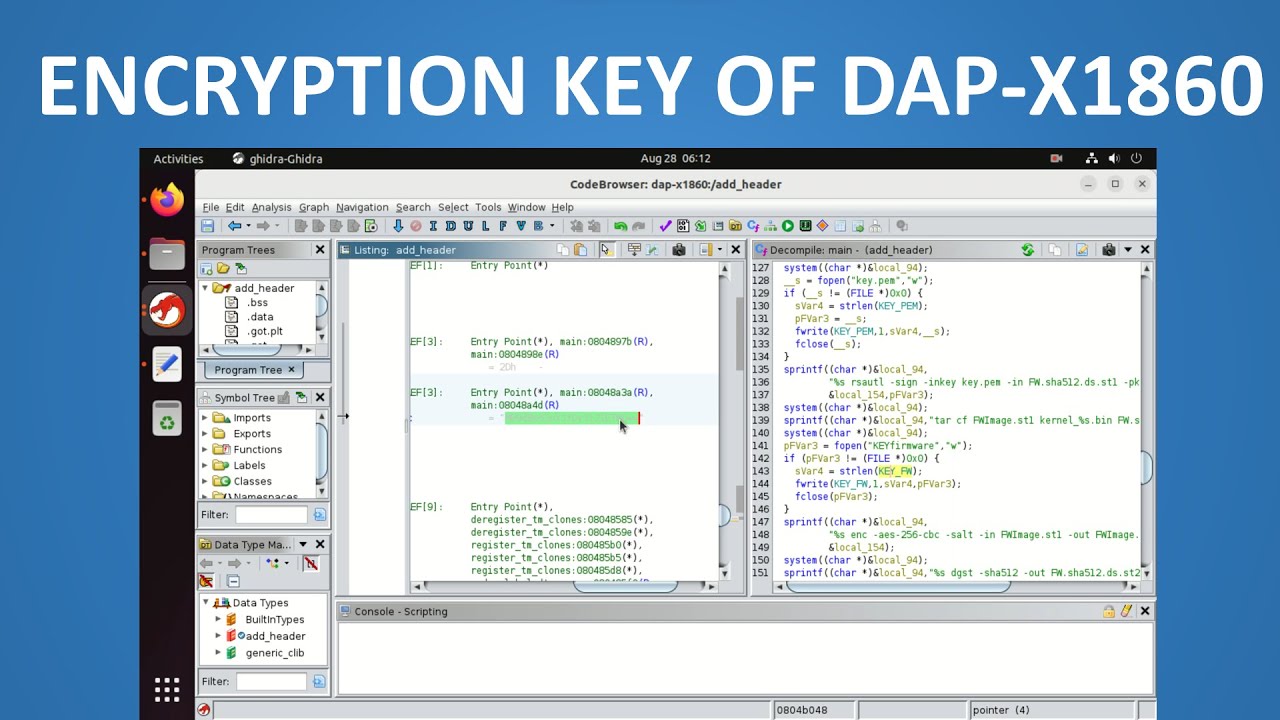 Find D-Link DAP-X1860 firmware encryption key
