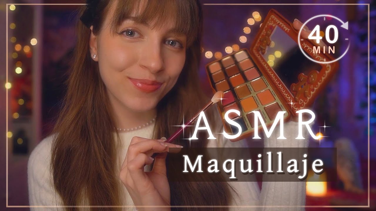ASMR te MAQUILLO 🥀 Cuidado de la piel, maquillaje y te cepillo el cabello 💤