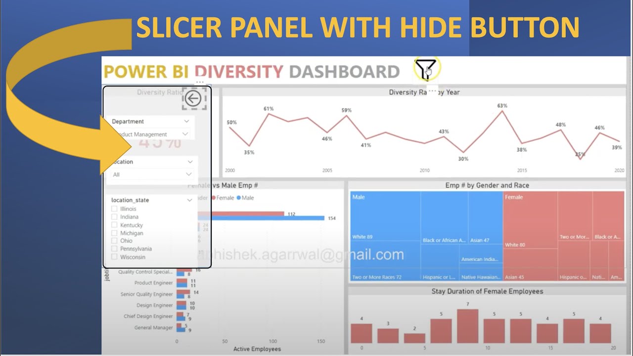 How to Create Dynamic Show Hide Slicer Panel in Power BI Report or Dashboard | Slicer Pop Out