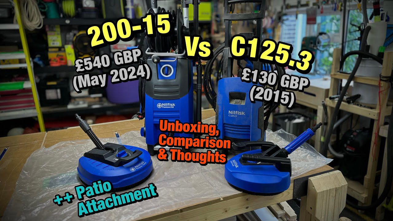 Nilfisk P200-15 unboxing, comparison vs C125.3, thoughts and patio cleaner attachment