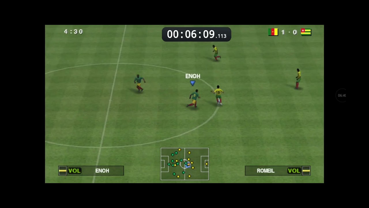 Speedrun de pes 2012 categoria copa da África, tem: 17 minutos e 11 segundos , seleção ( camarões).