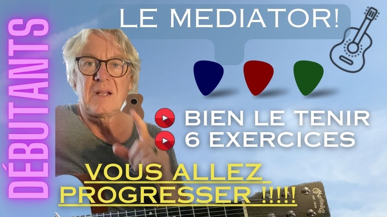 BON avec le MEDIATOR pour débutant #guitare  #tutoguitare #guitariste
