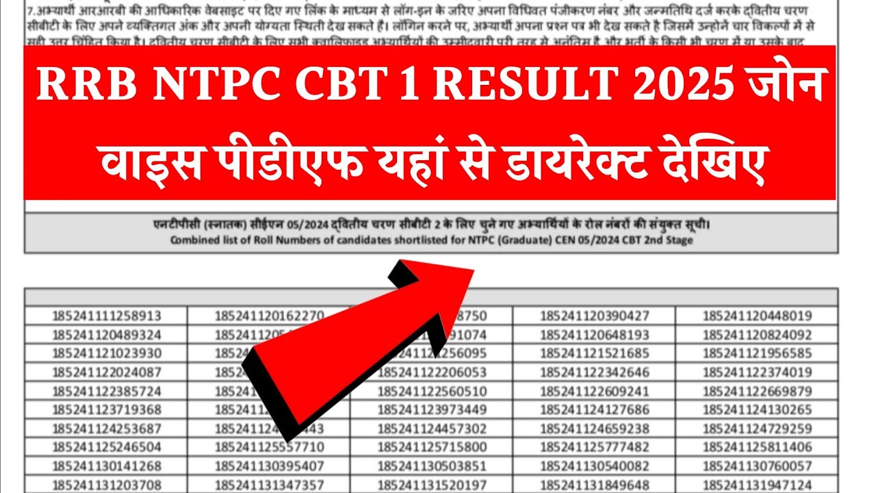 RRB NTPC Result 2025 kaise dekhen | RRB NTPC Graduation Level Result 2025 | check RRB NTPC Result 