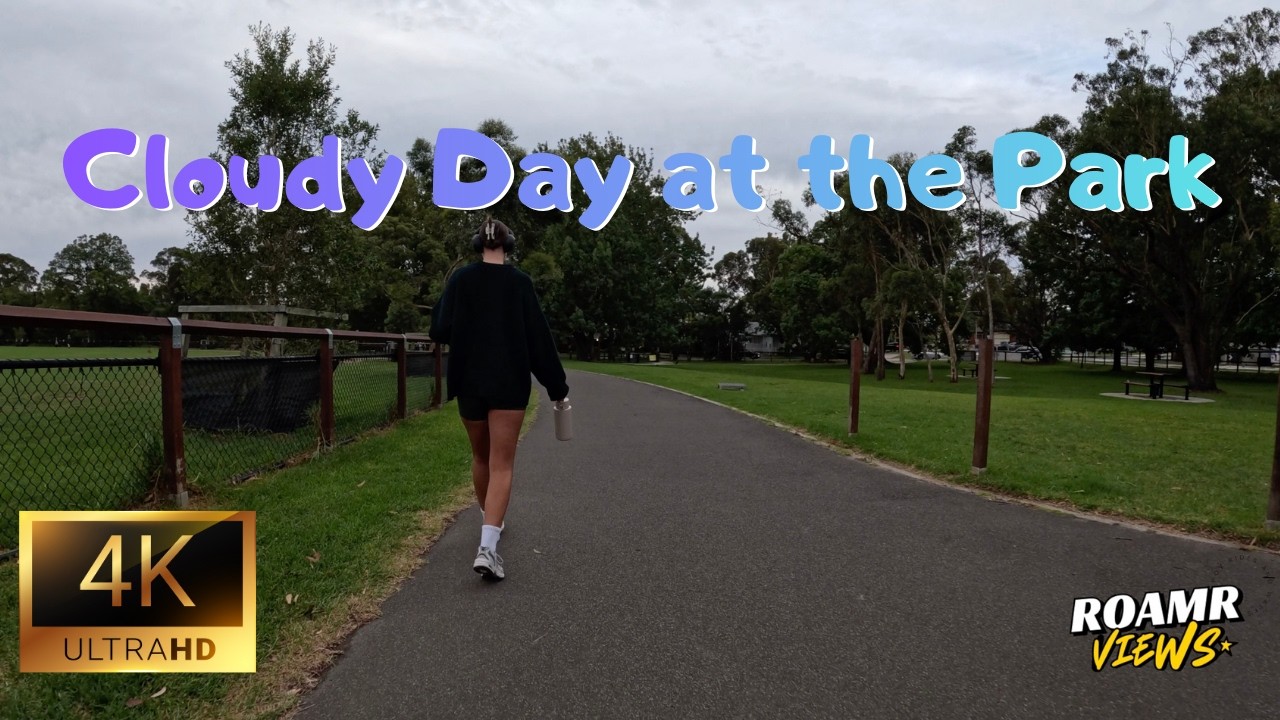 POV Bike Ride in a Suburban Park | Cloudy Afternoon 4K